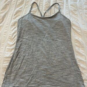 Gray Fitted Camisole with Scoop Neckline